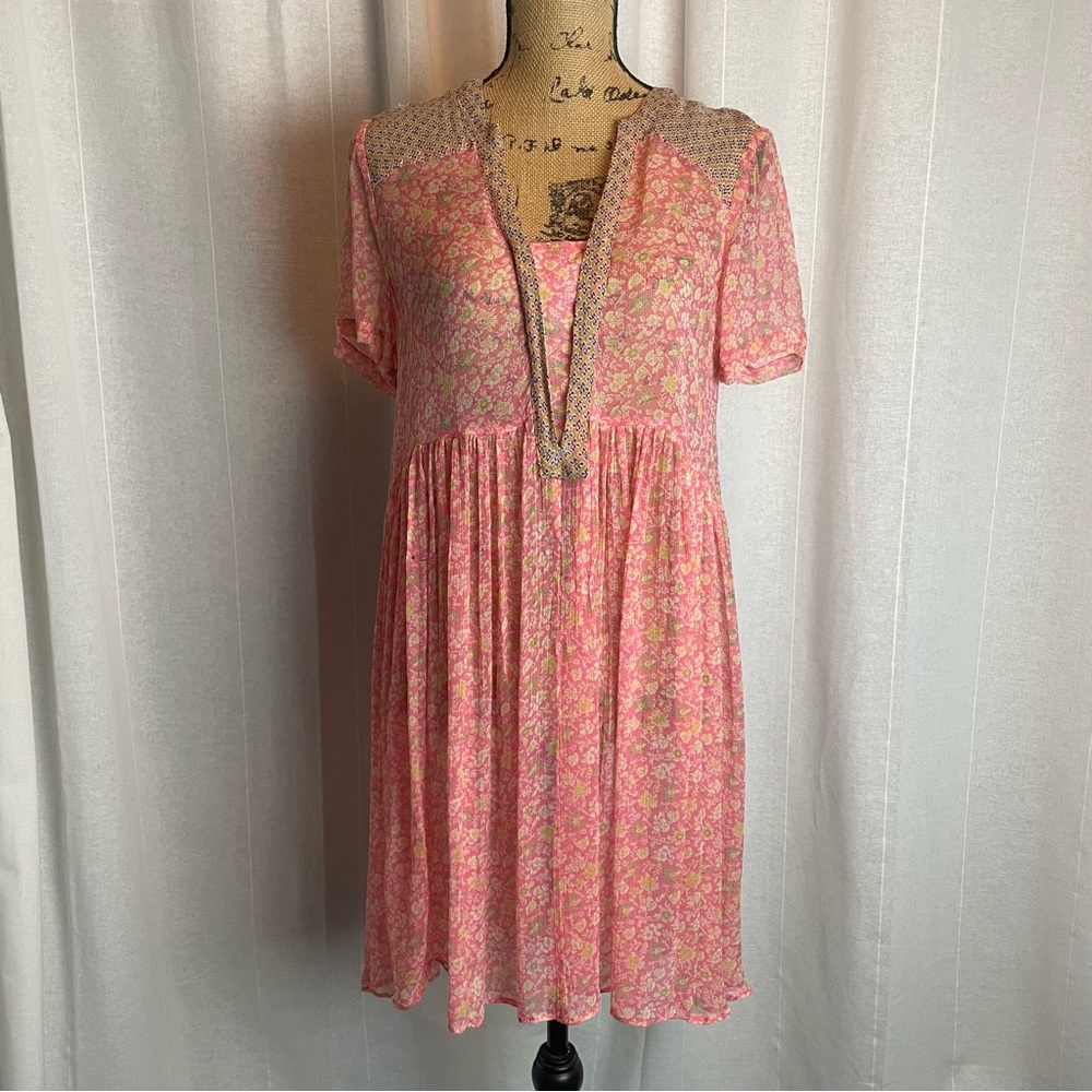 Anthropologie Maeve Sheer Babydoll Dress- Size 4 - Picture 2 of 11